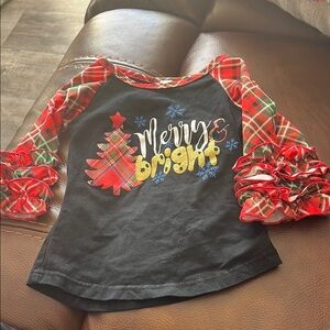 Merry and bright shirt size 1-2 Y